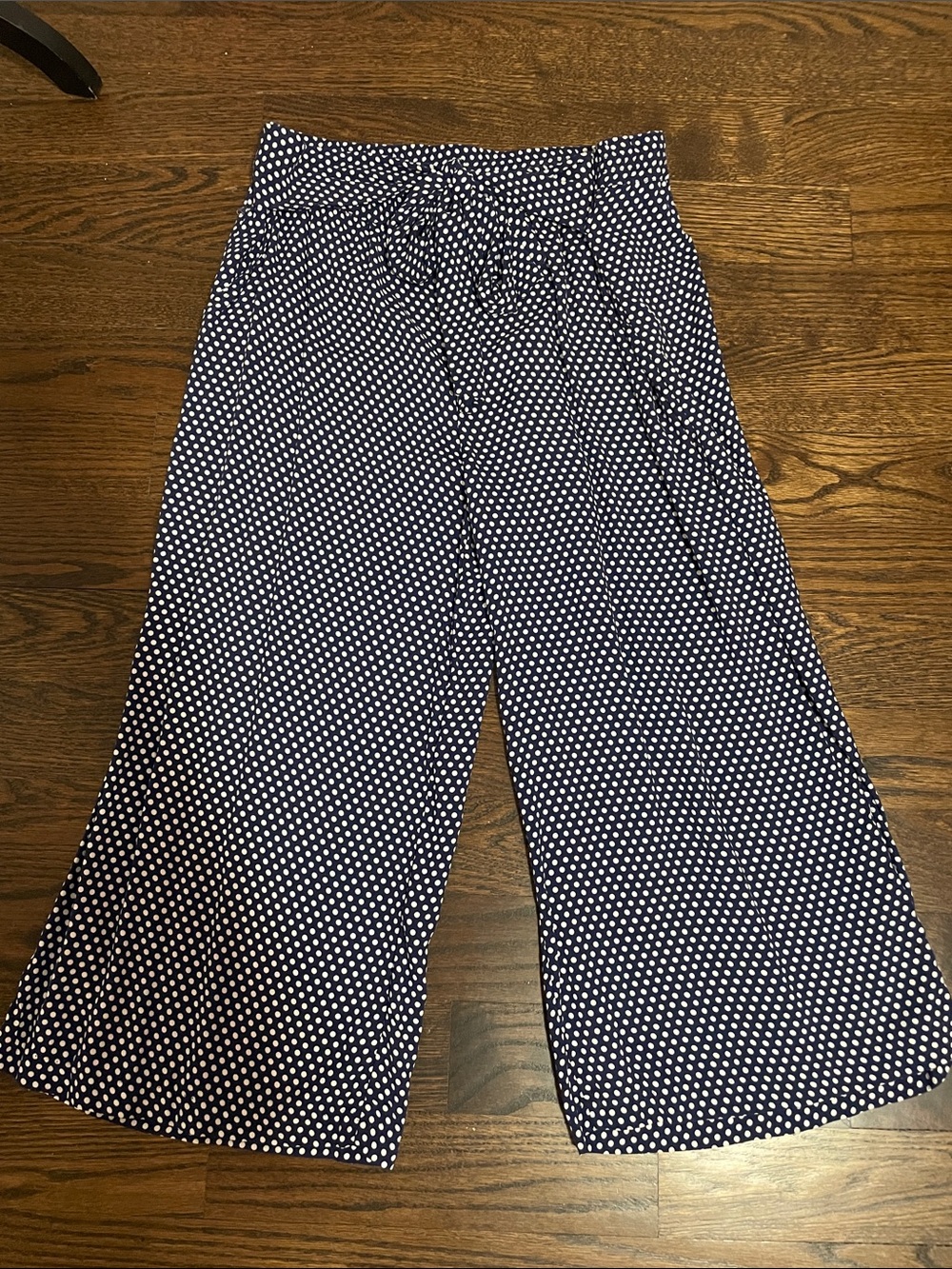 NWT Women’s  Navy and White  Polka Dot Wide-Leg Pants